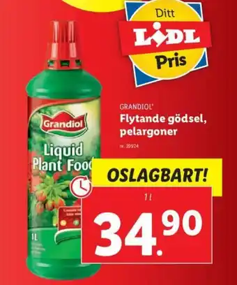 Lidl Grandiol Flytande gödsel, pelargoner 1L erbjuda