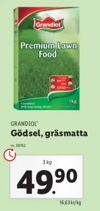 Lidl Grandiol Gödsel, gräsmatta 3kg erbjuda