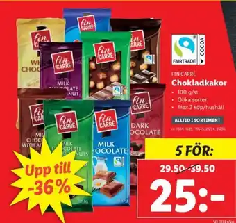 Lidl Fin Carré Chokladkakor 100 g erbjuda