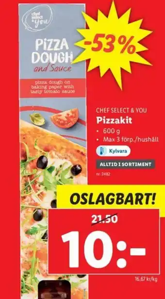 Lidl Chef Select & You Pizzakit 600g erbjuda