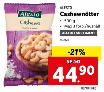 Lidl Cashewnötter erbjuda