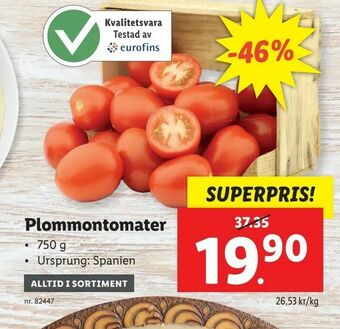 Lidl Plommontomater erbjuda