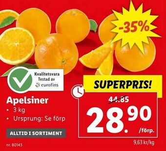 Lidl Apelsiner erbjuda