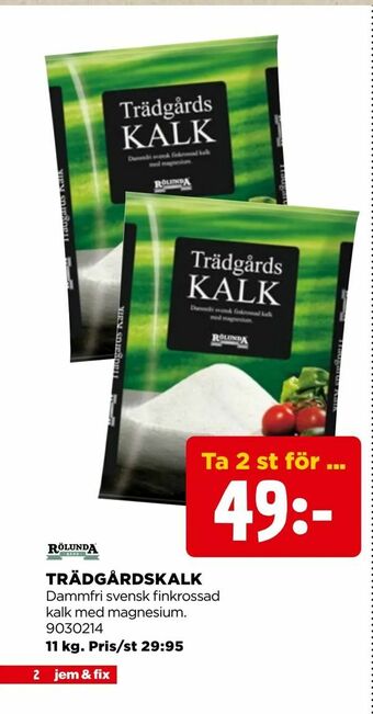 Jem&Fix Trädgårdskalk erbjuda