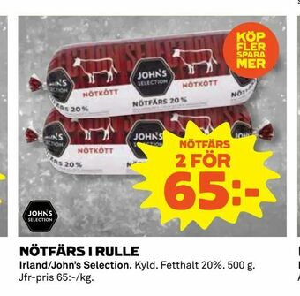 Coop Daglivs Nötfärs i rulle erbjuda