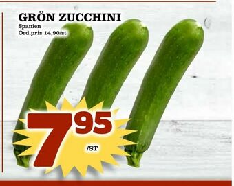 Din Mat Grön zucchini erbjuda