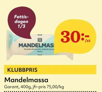 Hemköp Mandelmassa erbjuda