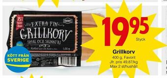 Matöppet Grillkorv erbjuda