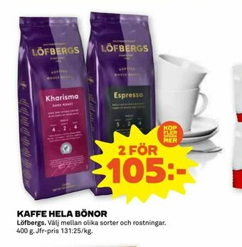 Stora Coop Kaffe hela bönor erbjuda