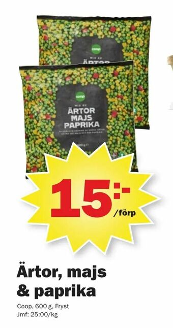 Pekås Ärtor, majs & paprika erbjuda