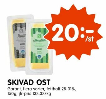 Tempo Skivad ost erbjuda