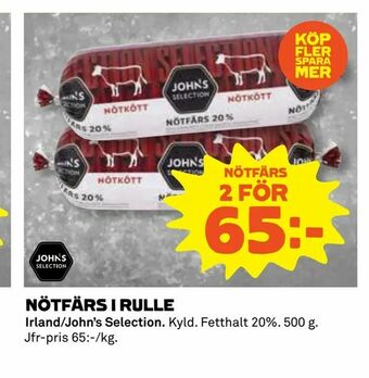 Coop Nötfärs i rulle erbjuda