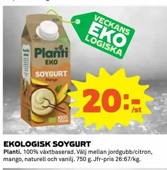 Coop Konsum Ekologisk soygurt erbjuda