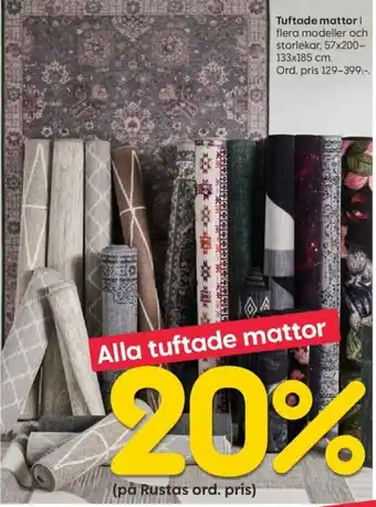 20% Alla tuftade mattor