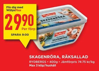 Willys Skagenröra, räksallad erbjuda
