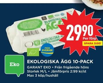 Willys Ekologiska ägg 10-pack erbjuda