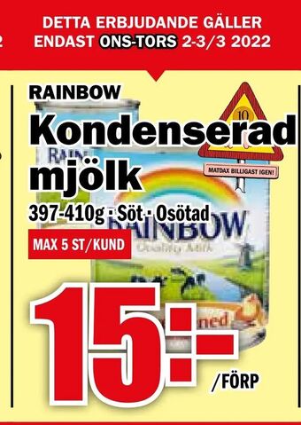 Matdax Kondenserad mjölk erbjuda