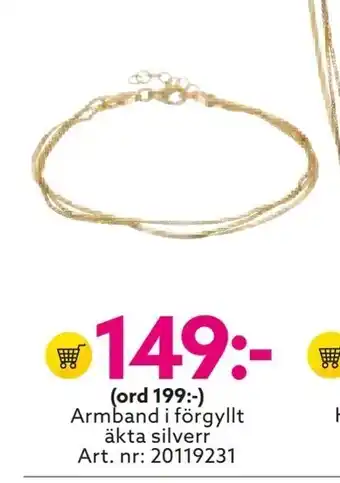 Albrekts Guld Armband i förgyllt äkta silverr erbjuda