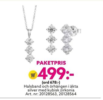 Albrekts Guld Halsband och örhängen i äkta silver med kubisk zirkonia erbjuda