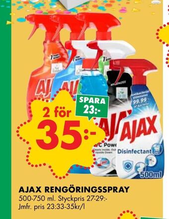 ÖoB Ajax rengöringsspray erbjuda