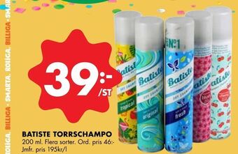 ÖoB Batiste torrschampo erbjuda