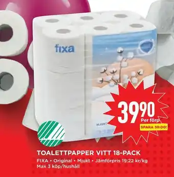 Willys Toalettpapper vitt 18-pack erbjuda