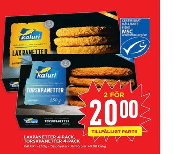 Willys Laxpanetter 4-pack, torskpanetter 4-pack erbjuda
