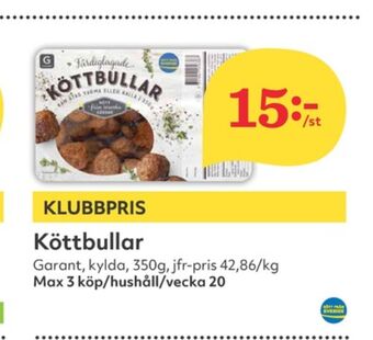 Hemköp Garant Köttbullar erbjuda
