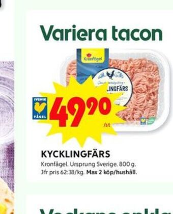 Kronfågel Kycklingfärs