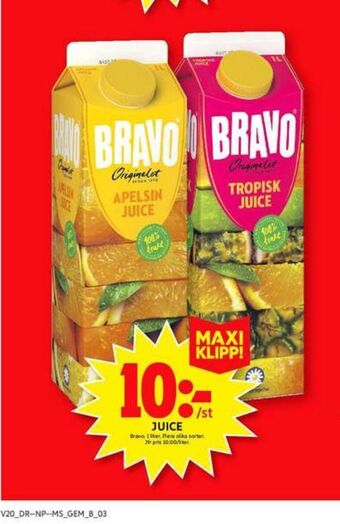 ICA Maxi Bravo Juice erbjuda