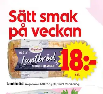 ICA Supermarket Skogaholms Lantbröd Matbröd erbjuda