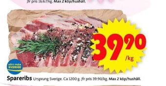 ICA Supermarket Spareribs erbjuda