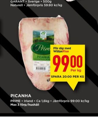 Willys Prime Picanha erbjuda