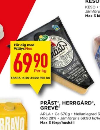 Willys Arla Prästost erbjuda