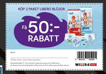 Willys Libero Rabatt erbjuda