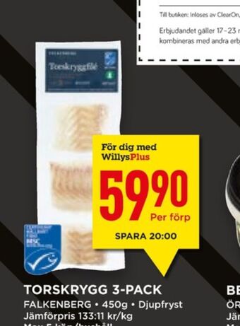 Willys Falkenberg Seafood Torskfilé erbjuda