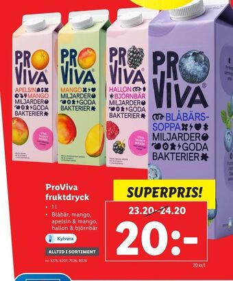 Lidl ProViva fruktdryck erbjuda