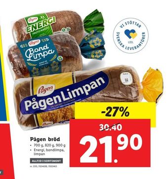Lidl Pågen bröd erbjuda