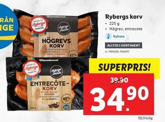 Lidl Rybergs korv erbjuda