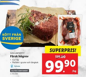 Lidl Färsk högrev erbjuda