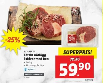 Lidl Färskt nötlägg i skivor med ben erbjuda