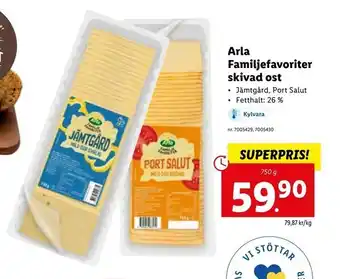 Lidl Familjefavoriter skivad ost erbjuda