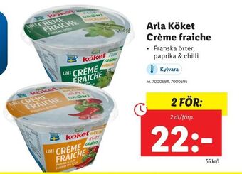 Lidl Arla Köket. Crème fraiche erbjuda