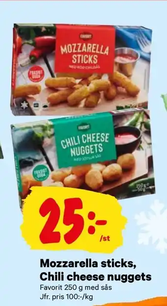 City Gross Mozzarella sticks, Chili cheese nuggets erbjuda