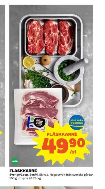 Coop Extra Fläskkarré erbjuda