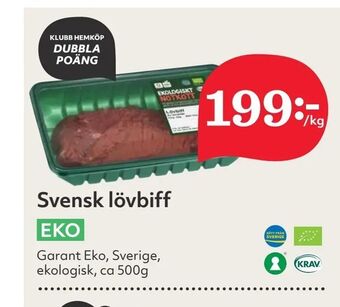 Hemköp Svensk lövbiff erbjuda