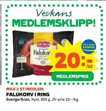 Coop Daglivs Falukorv i ring erbjuda