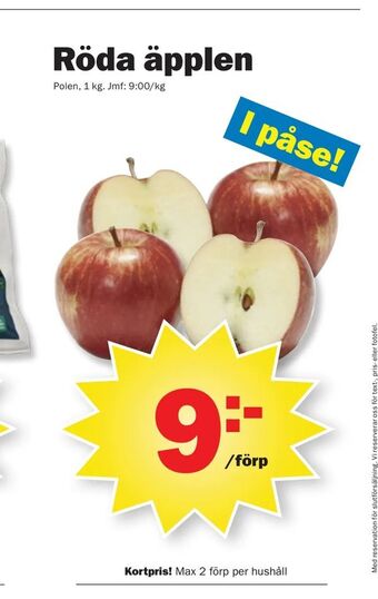 Pekås Röda äpplen erbjuda