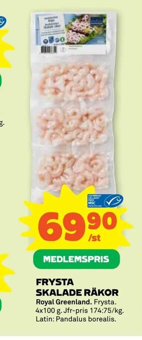 Stora Coop Frysta skalade räkor erbjuda