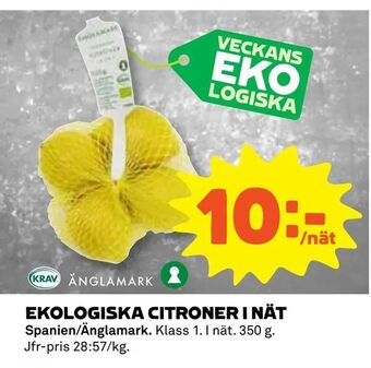 Coop Ekologiska citroner i nät erbjuda